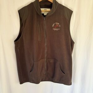 BOYT Swift Farm Co Men’s Brown Fleece Vest Zip Up Sleeveless Jacket Outdoor XXL